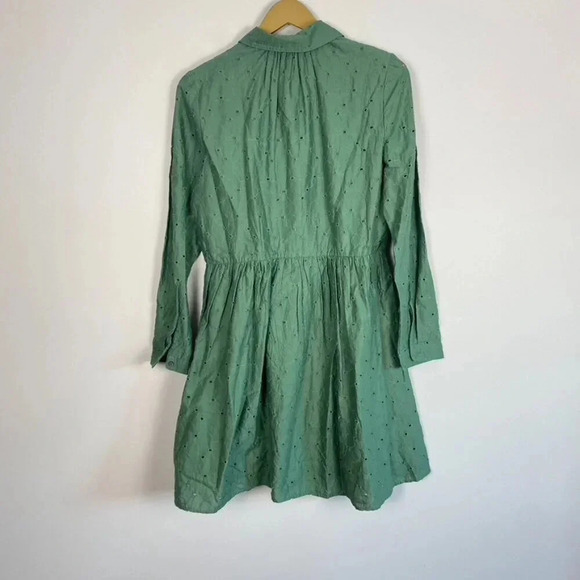 NWT J. Crew Green Eyelet Mini Shirtdress - Picture 11 of 14